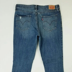 Levi's 33X30 Women's Mid Rise Skinny Blue Denim 99% Cotton 1% Elastane Jeans